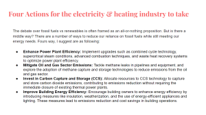 Four Actions for the electricity & heating industry to take